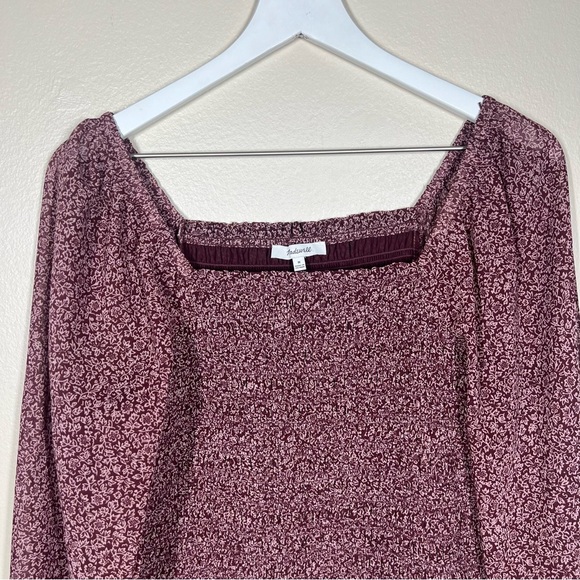 Madewell Womens Lucie Bubble-Sleeve Smocked Top in Cottage Garden Size Medium - Picture 2 of 10